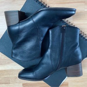 LUCKY BRAND ⬛️ Laidem Black Leather Block Heel Boot - Size 10